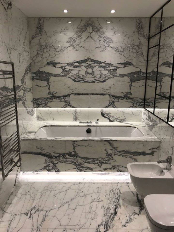 Marbonyx Stone Bathroom-marble-bookmatched Walls In Essex